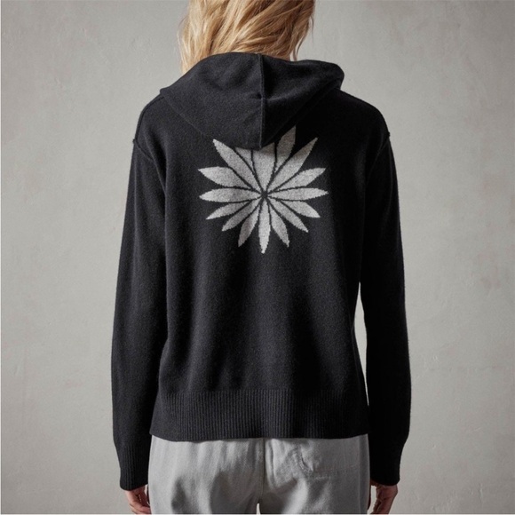 James Perse 100% Cashmere Agave Graphic Hoodie - Picture 1 of 12